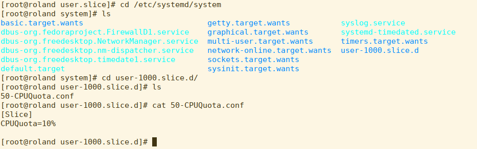 we can see that there is a drop-in file for this user slice that has been created by that mean system administrator we can see that there is a drop-in file for this user slice that has been created by that mean system administrator