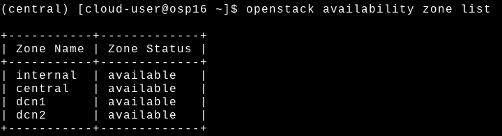 openstack availability zone list