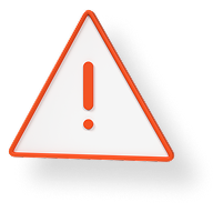 Red exclaimation mark inside a white triangle with a red outline