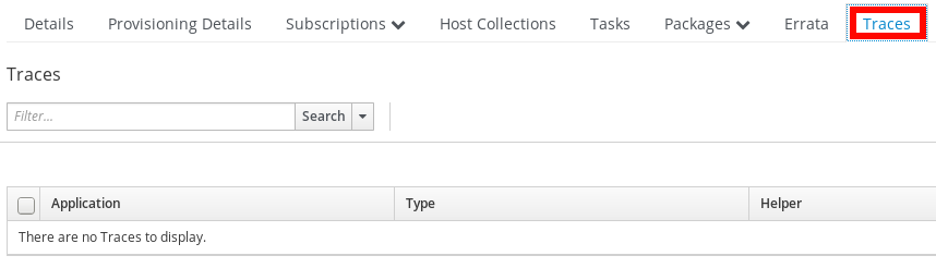Traces tab in Satellite
