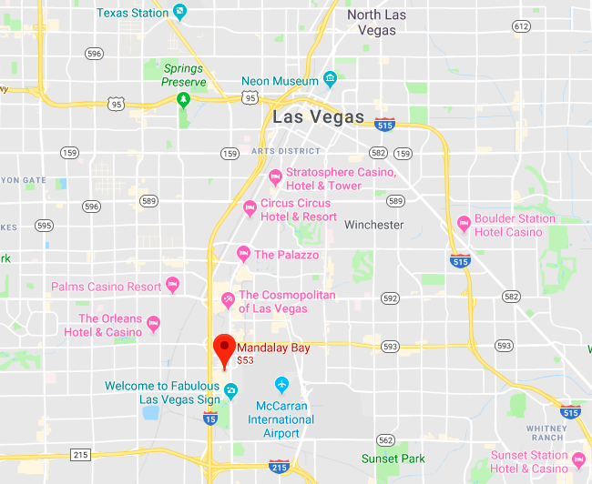 Mandalay Bay - Map of Las Vegas