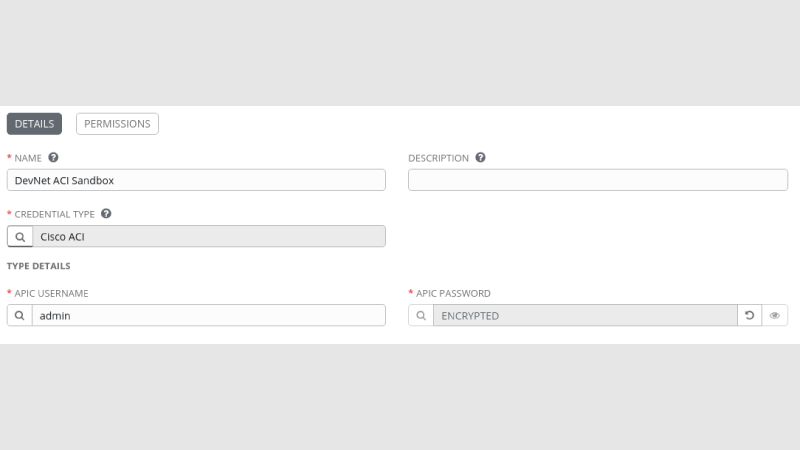 Cisco ACI を Ansible Tower のインベントリーとして使用する