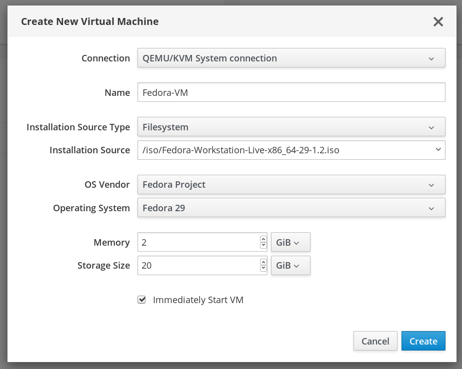 Create New Virtual Machine in Web Console Dialog Create New Virtual Machine in Web Console Dialog