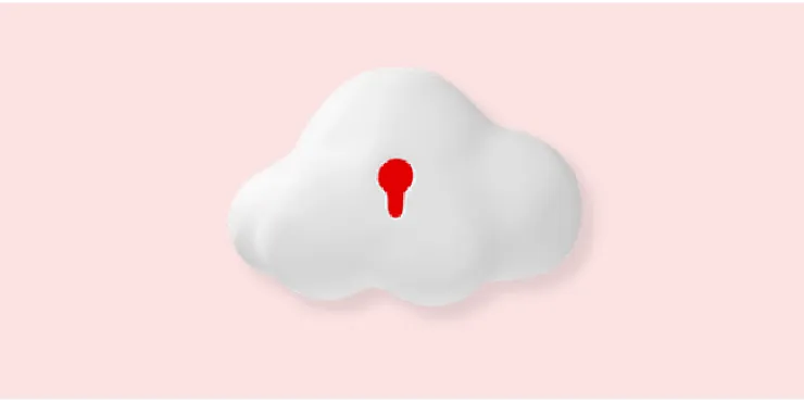 Illustration of a cloud with a keyhole