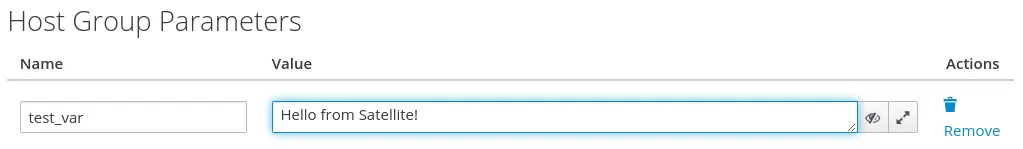 Host group parameters Host group parameters