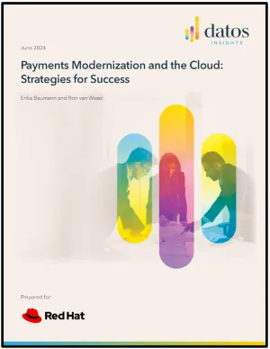 Front cover of Payments modernization and the cloud: Strategies for success analyst paper