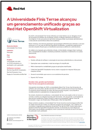 A Universidade Finis Terrae alcançou um gerenciamento unificado graças ao Red Hat OpenShift Virtualization