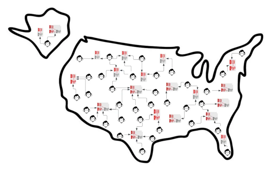 Map of multi-point 5G edge infrastructure coverage in the US