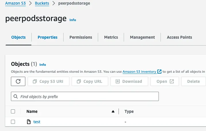 peerpodsstorage page