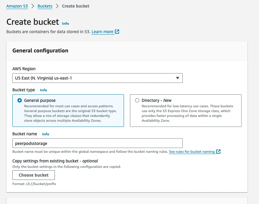 Create an S3 bucket