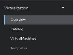 Virtualization menu Virtualization menu