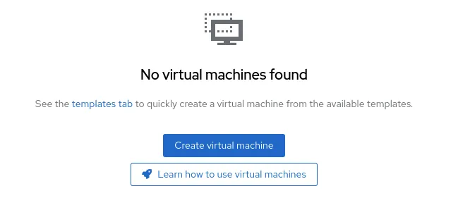 No virtual machines found warning No virtual machines found warning