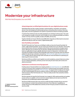 Modernize your IT infrastructure with Red Hat and AWS