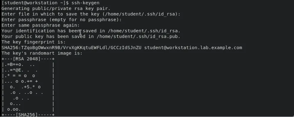 SSH and asymmetric encryption: generating key pairs.
