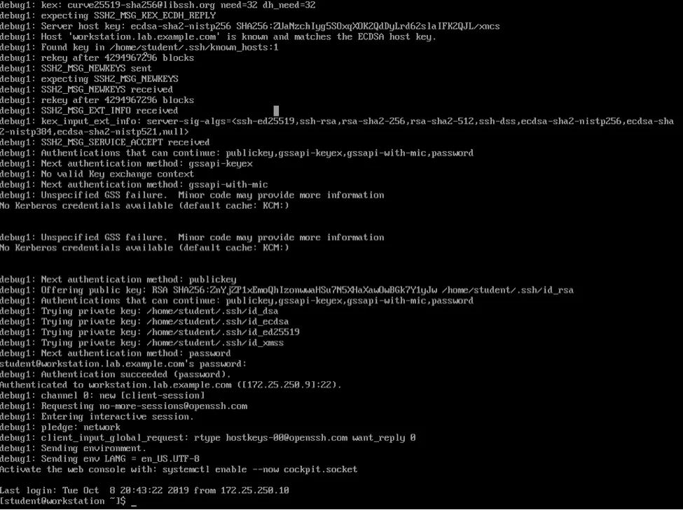 SSH and asymmetric encryption: established connection.