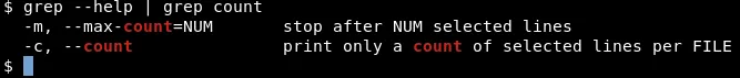 Grepping the grep help.