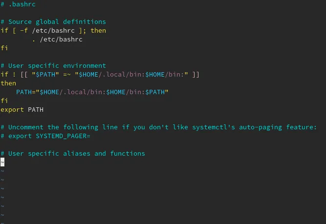 .bashrc w/o alias