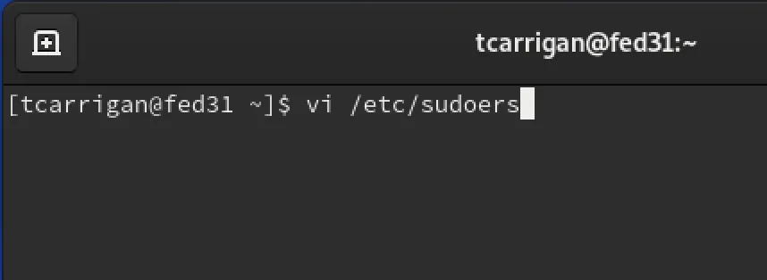 vi /etc/sudoers