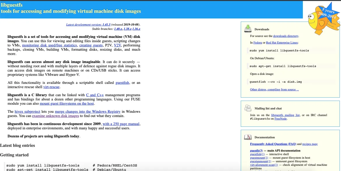 libguestfs main screen