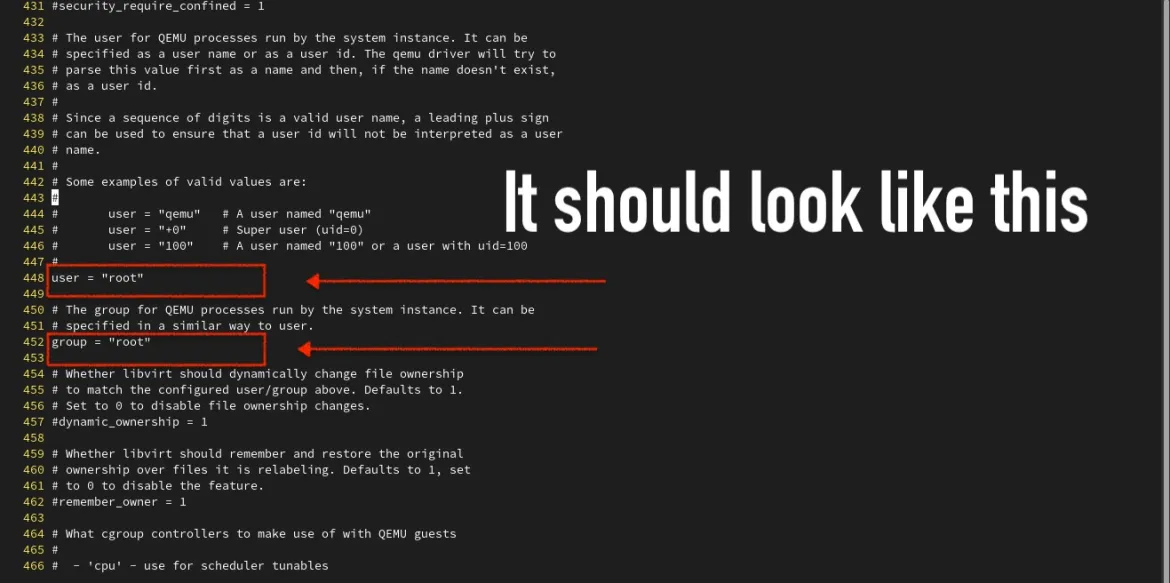 Correct QEMU.conf