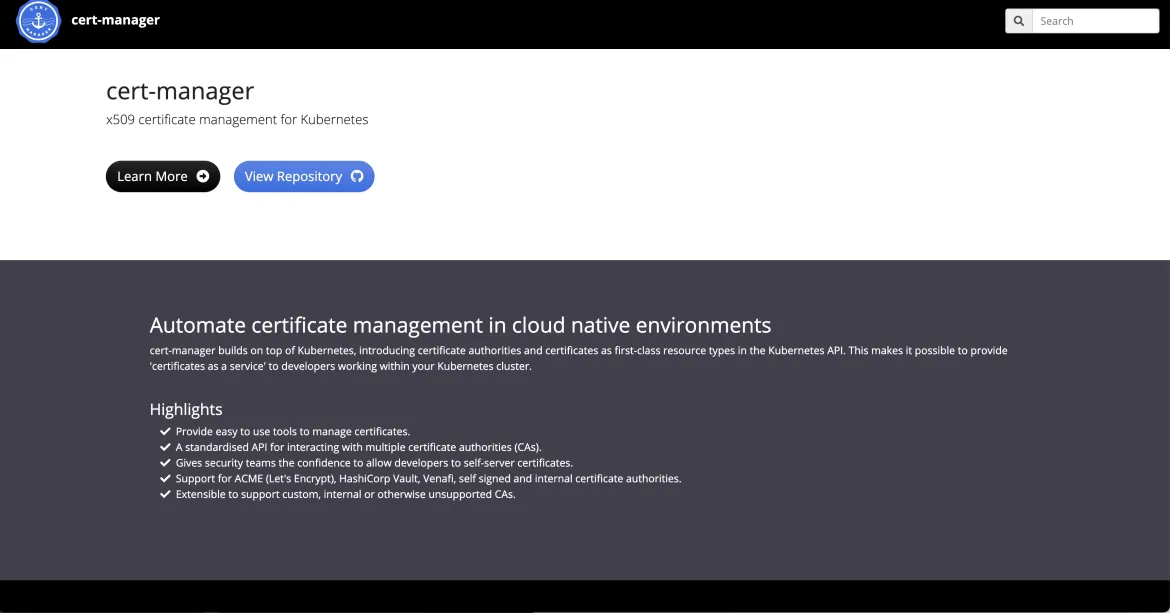 cert-manager home page