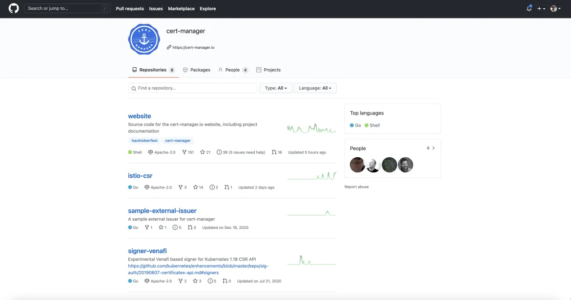 github page for cert-manager