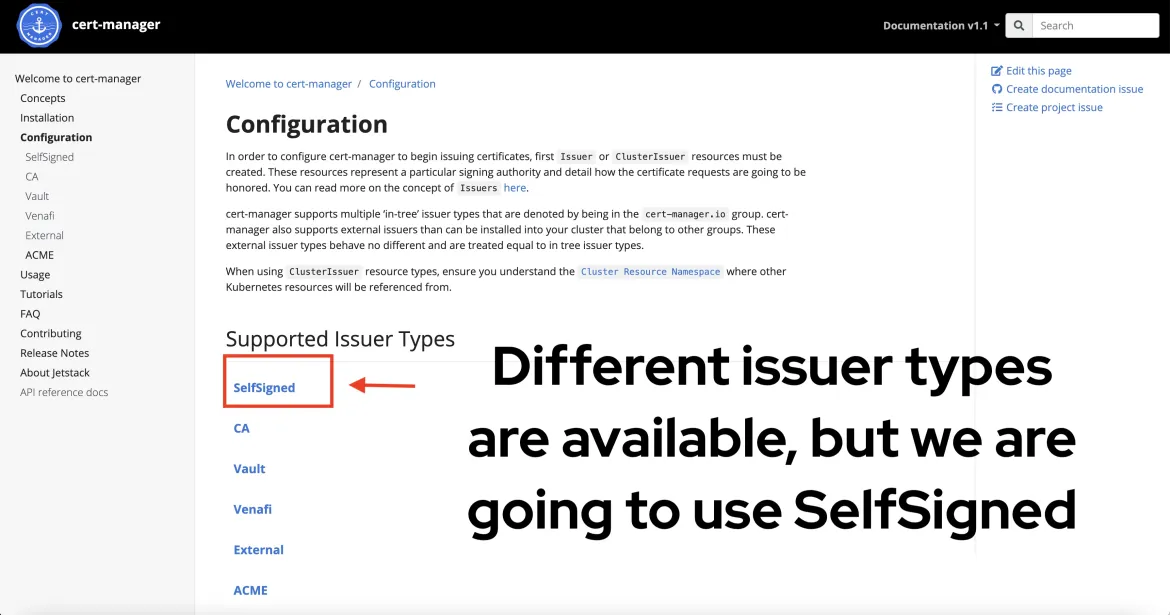 cert-manager Issuer types