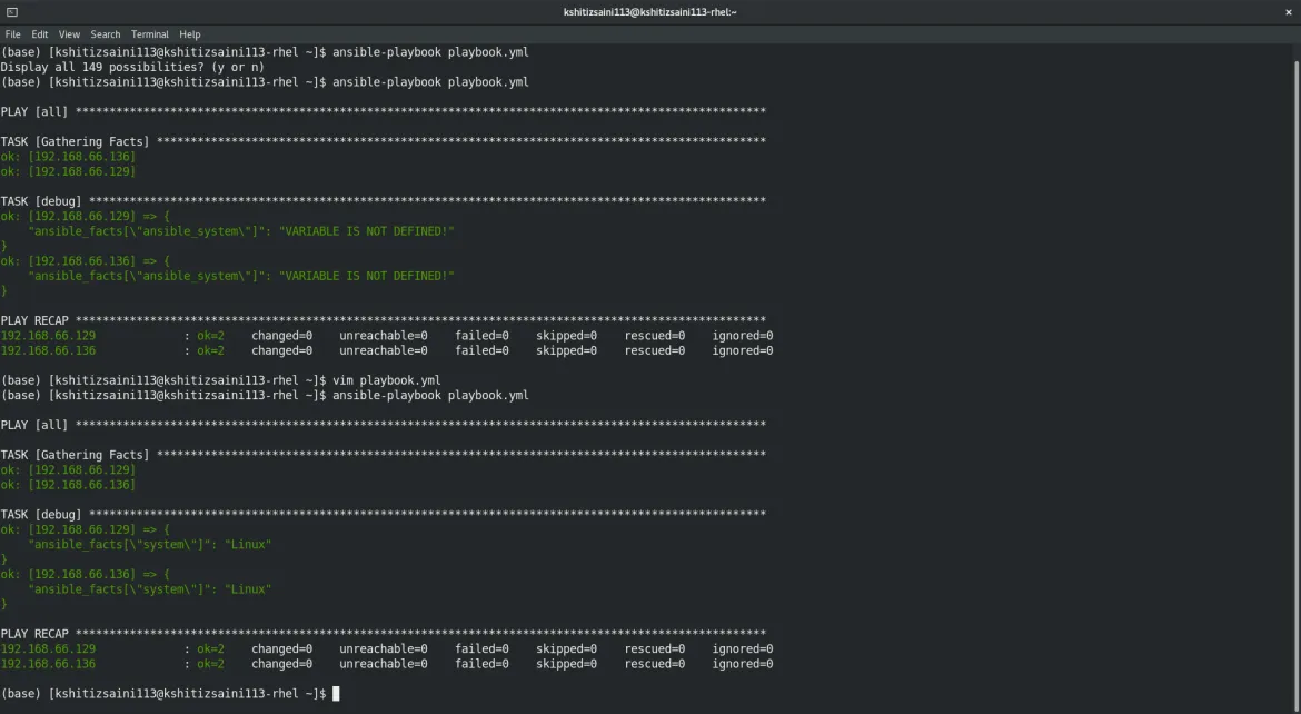 Ansible facts using playbook