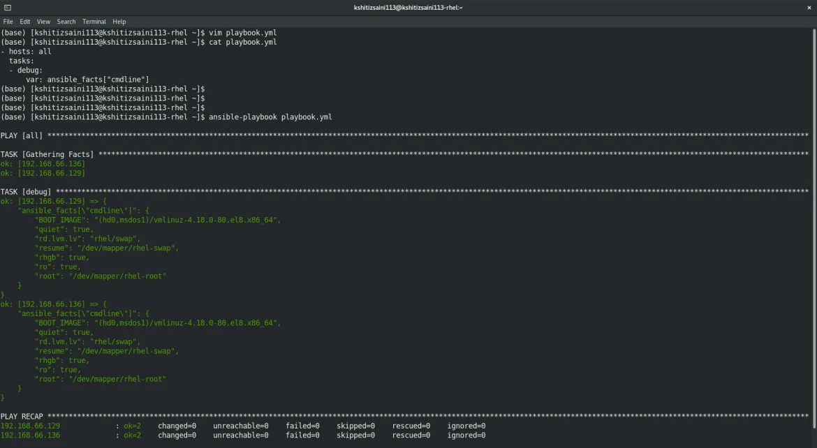 Filtered Ansible Facts