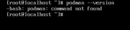 Results of the podman --version command