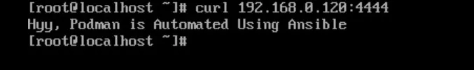 Output of curl to confirm the web service is available