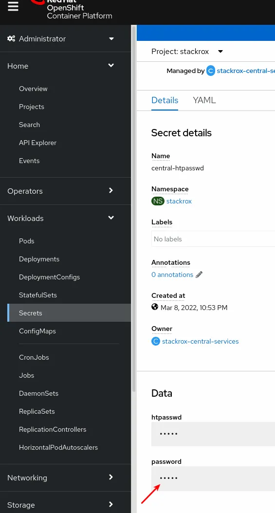 Where to find the password to RHAC portal and Central