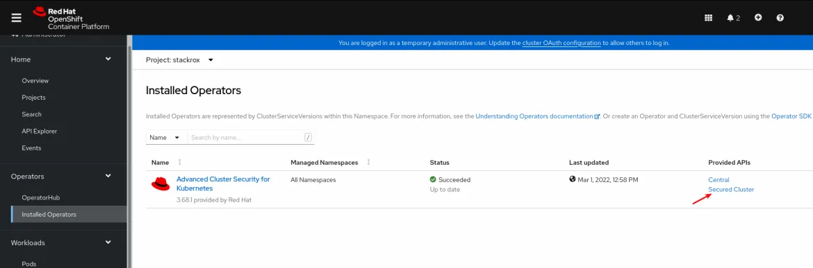 Secured Cluster API