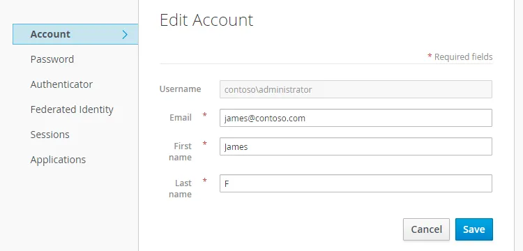 Account details
