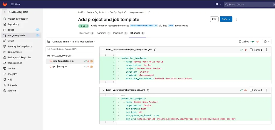 Add project and job templates