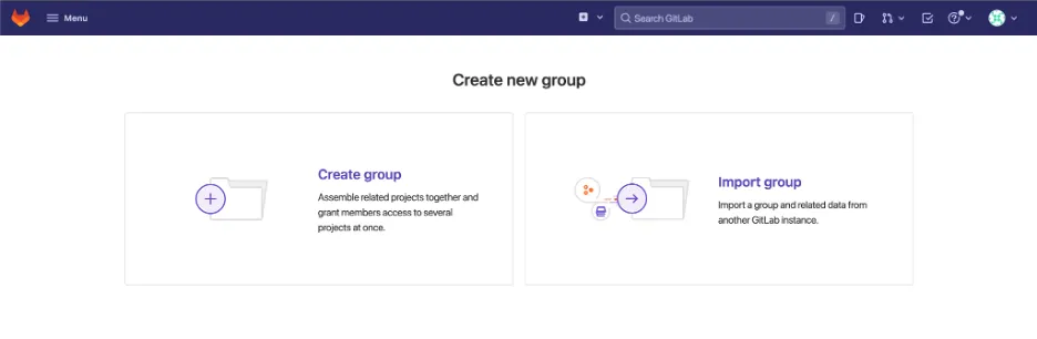 Create groups interface in GitLab