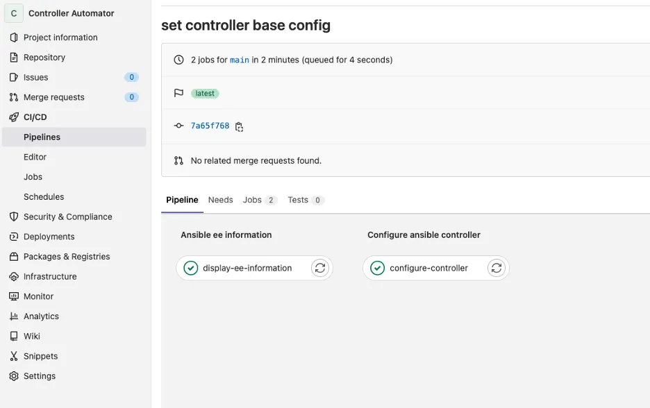 The set controller base config pipeline